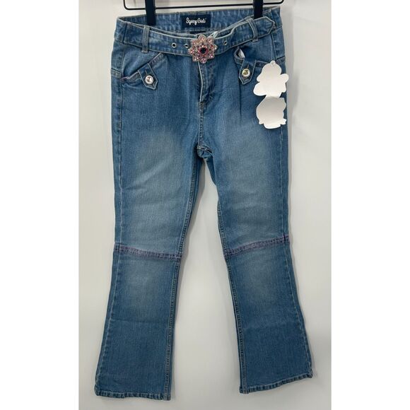 Squeeze Other - NWT Y2K Vintage Rhinestone Belted Denim Flares Flared Jeans Girls Size 12